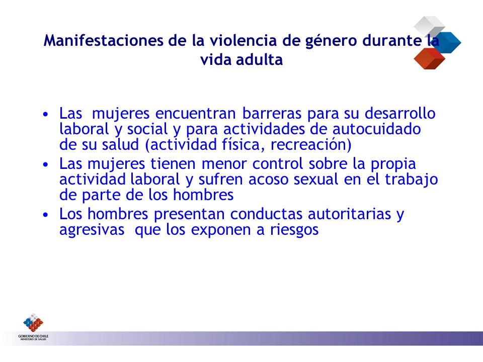 Manifestaciones de la violencia de género durante la vida adulta
