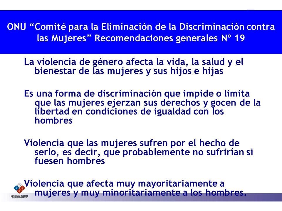 ONU Comité para la Eliminación de la Discriminación contra las Mujeres Recomendaciones generales Nº 19