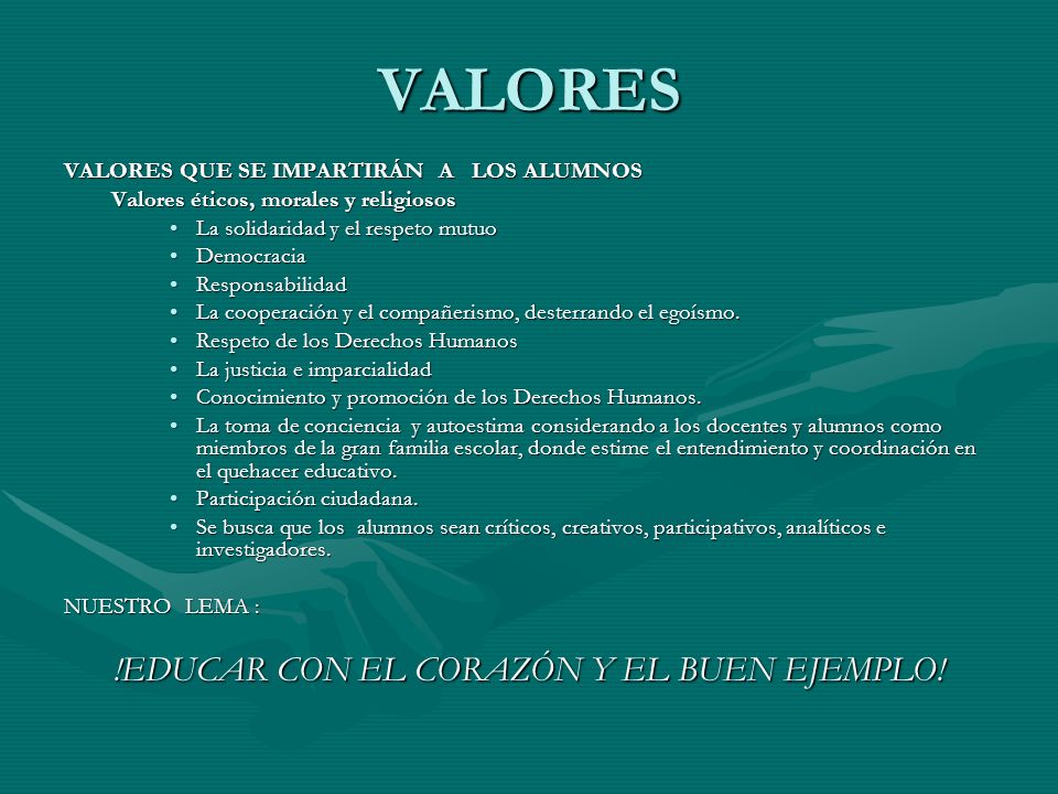 !EDUCAR CON EL CORAZÓN Y EL BUEN EJEMPLO!