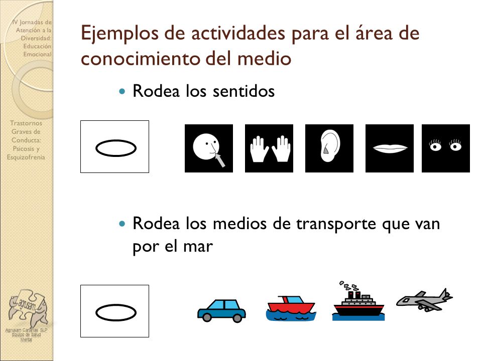 Ejemplos de actividades para el área de conocimiento del medio