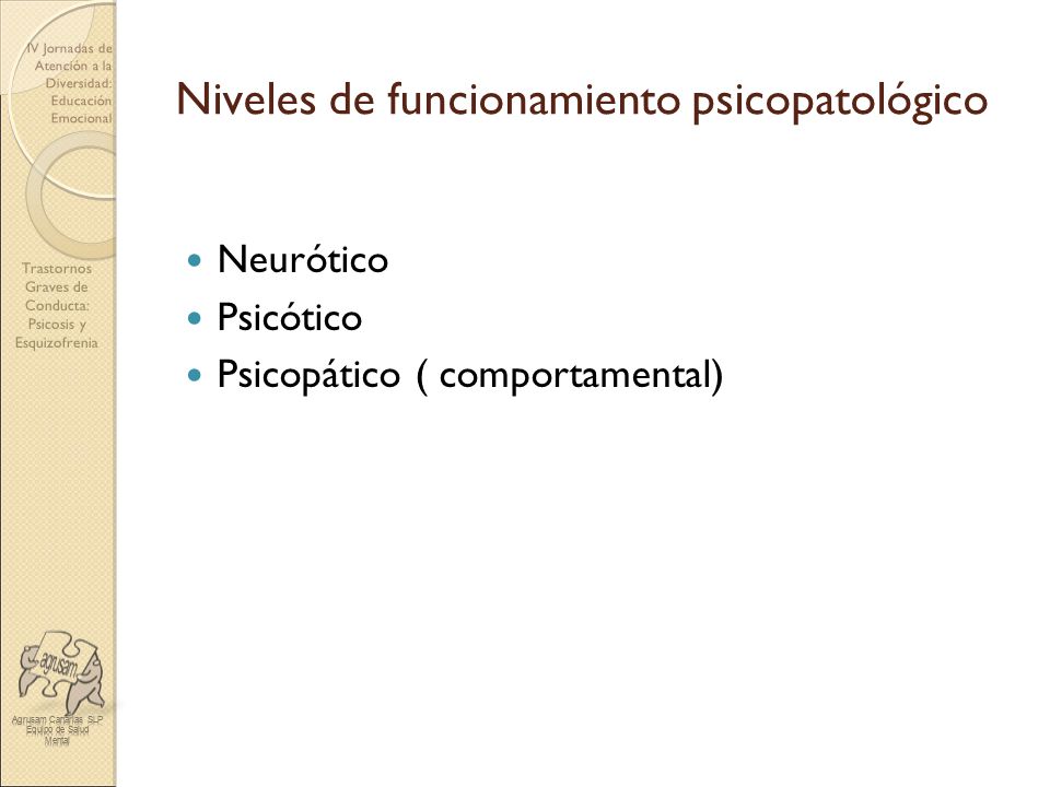 Niveles de funcionamiento psicopatológico
