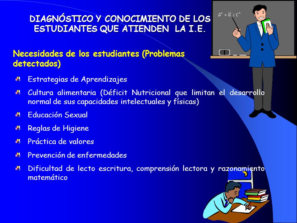 DIAGNÓSTICO Y CONOCIMIENTO DE LOS ESTUDIANTES QUE ATIENDEN LA I.E.
