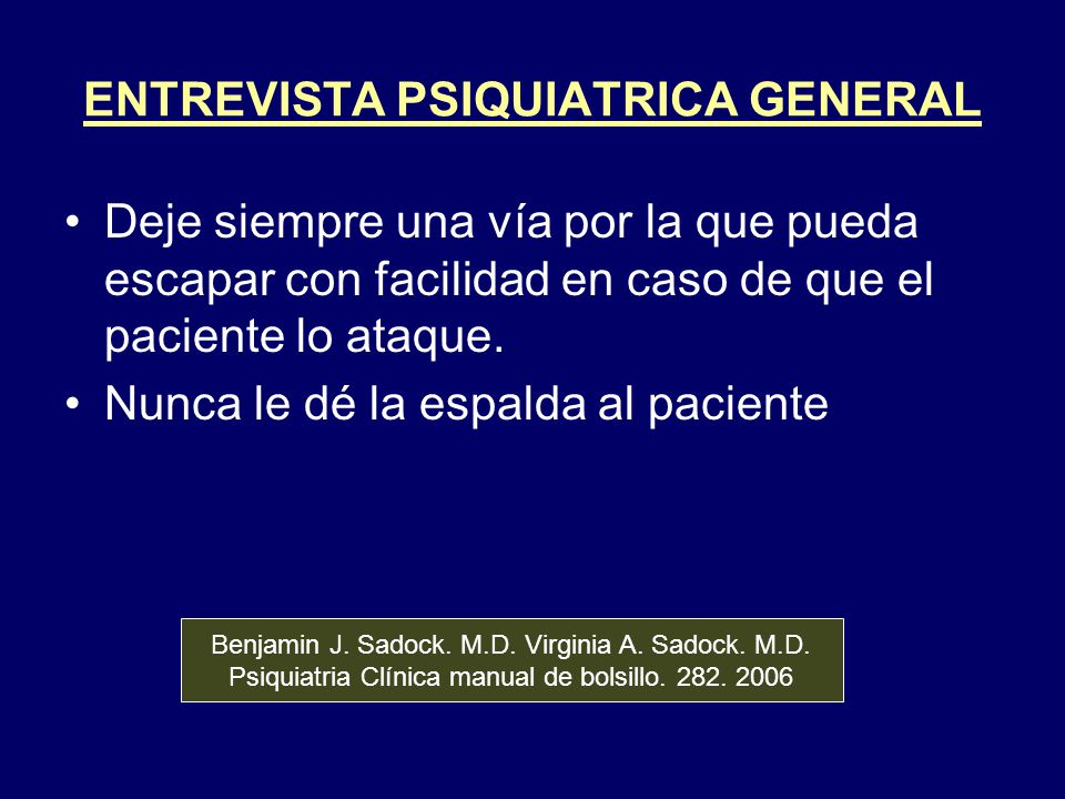 ENTREVISTA PSIQUIATRICA GENERAL