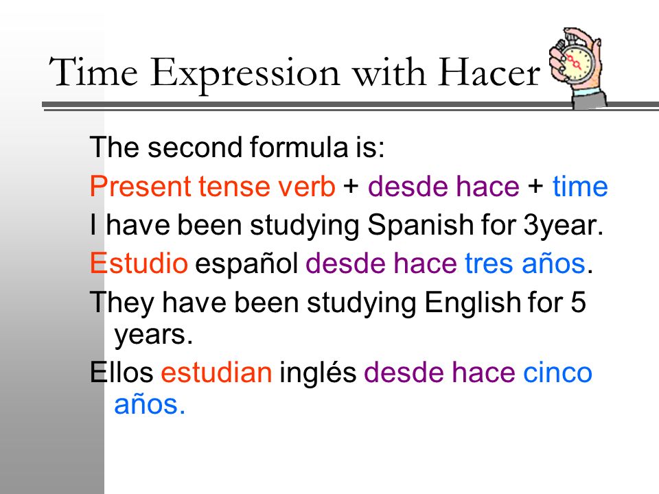 Time Expression with Hacer