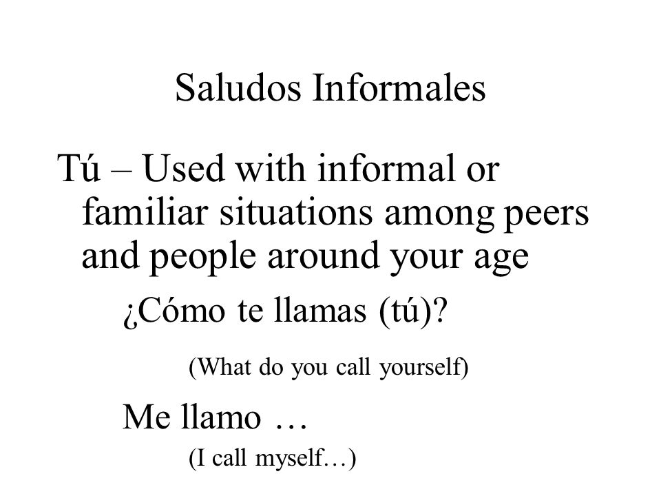 (What do you call yourself) Me llamo …