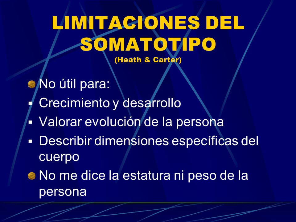 LIMITACIONES DEL SOMATOTIPO (Heath & Carter)
