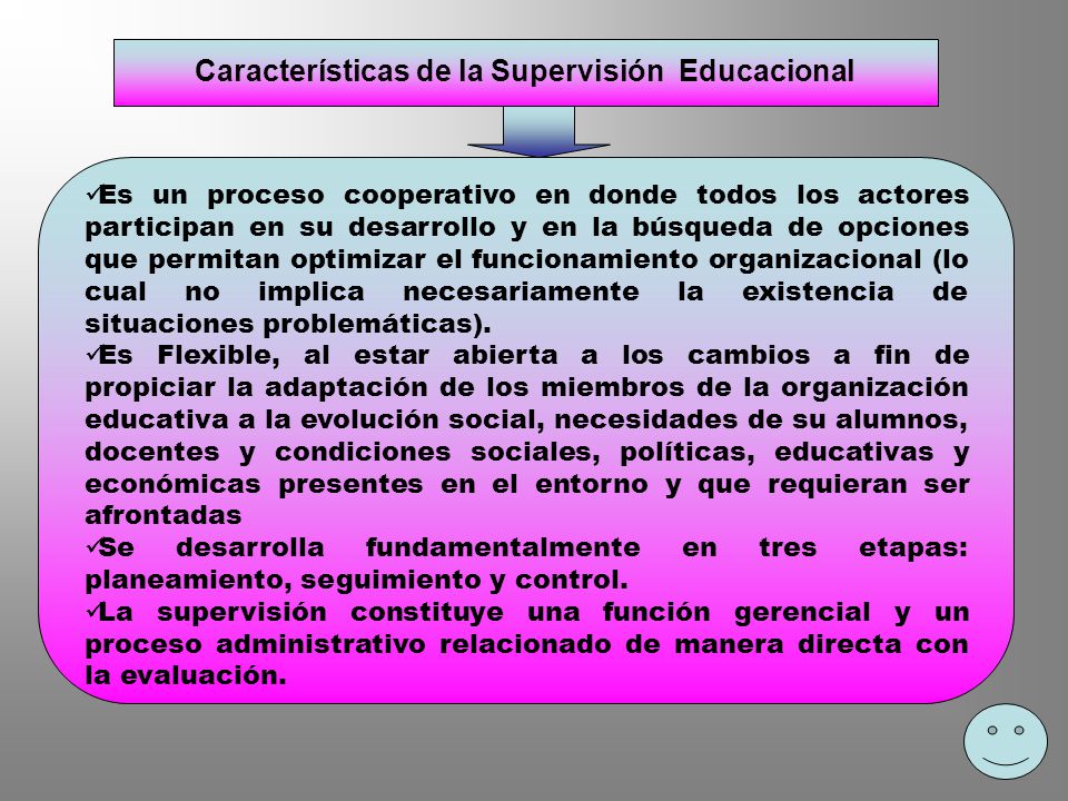 Características de la Supervisión Educacional