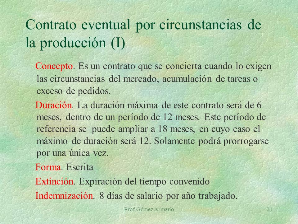 Contrato eventual por circunstancias de la producción (I)