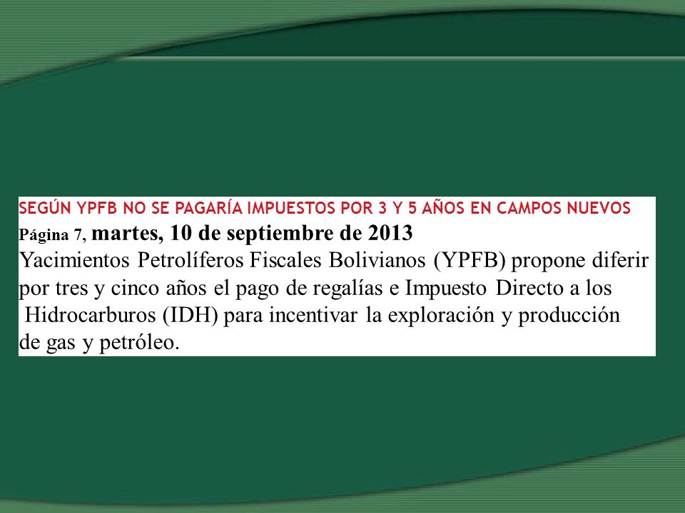 Yacimientos Petrolíferos Fiscales Bolivianos (YPFB) propone diferir