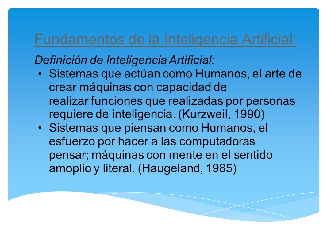 Fundamentos de la Inteligencia Artificial: