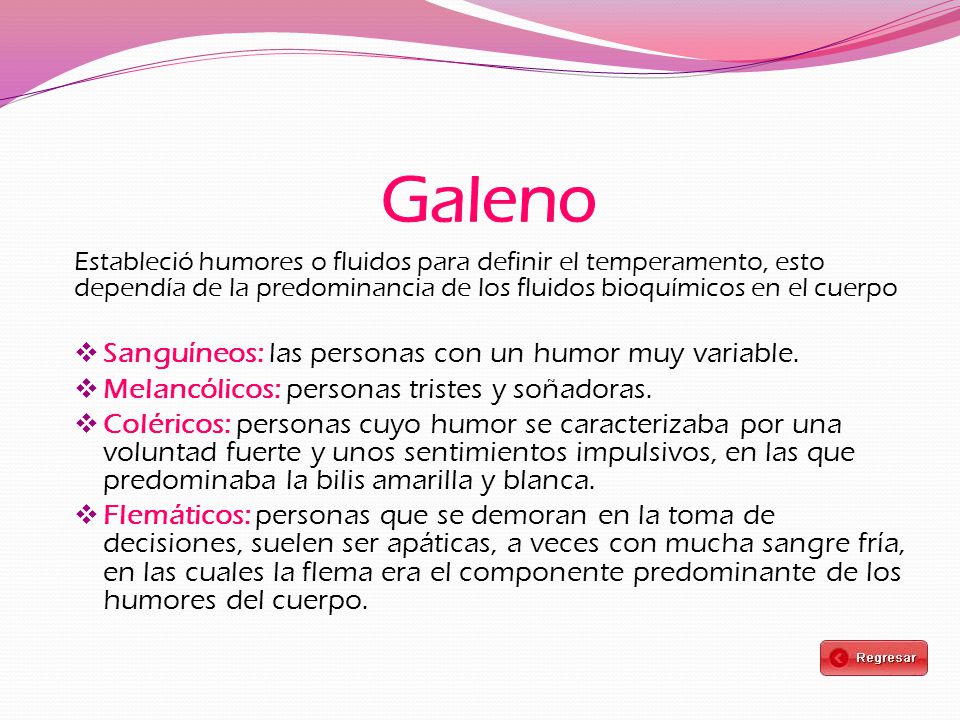 Galeno Sanguíneos: las personas con un humor muy variable.