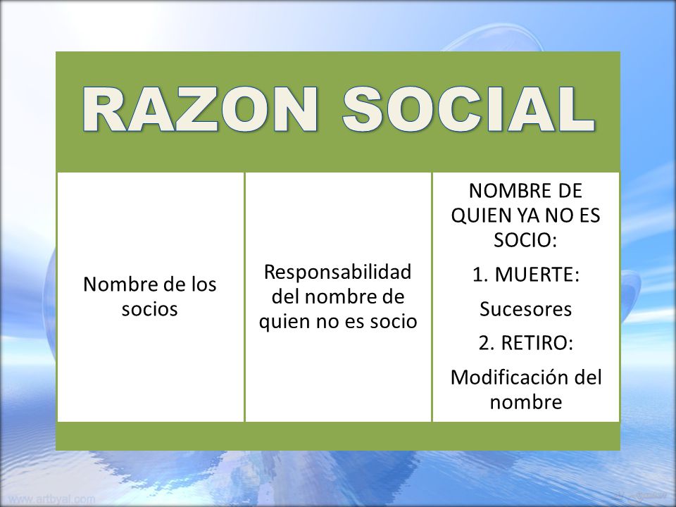 RAZON SOCIAL NOMBRE DE QUIEN YA NO ES SOCIO: