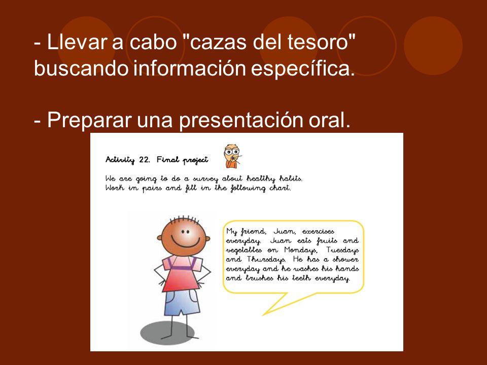 Llevar a cabo cazas del tesoro buscando información específica.
