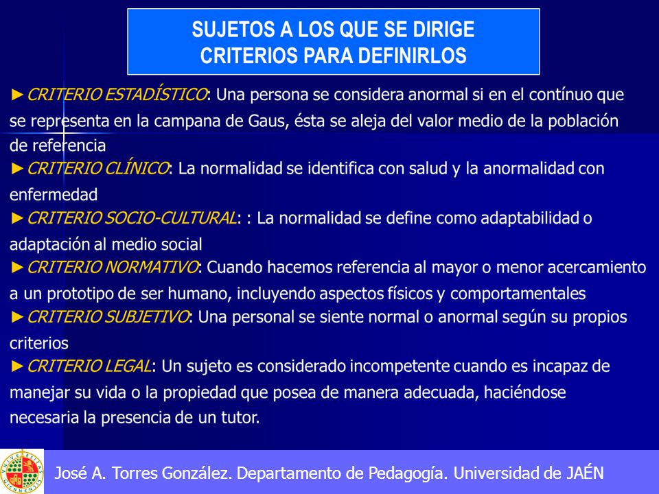José A. Torres González. Departamento de Pedagogía. Universidad de JAÉN