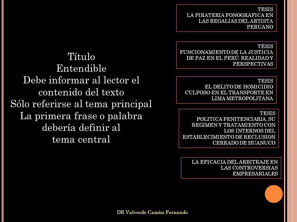 Debe informar al lector el contenido del texto