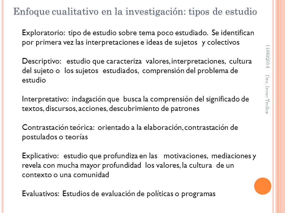 Enfoque cualitativo en la investigación: tipos de estudio