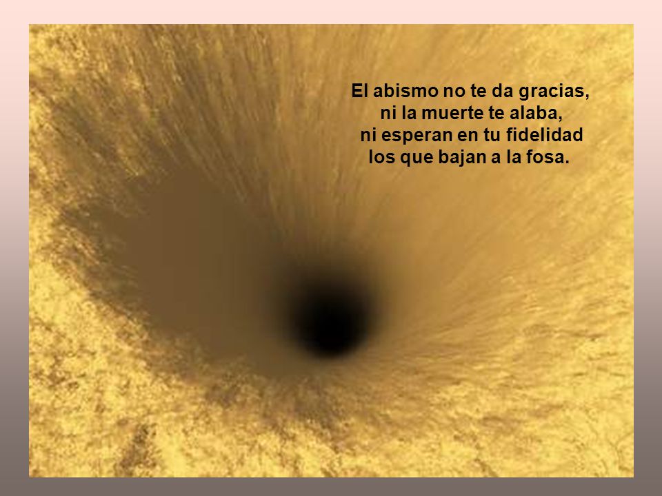 El abismo no te da gracias, ni esperan en tu fidelidad