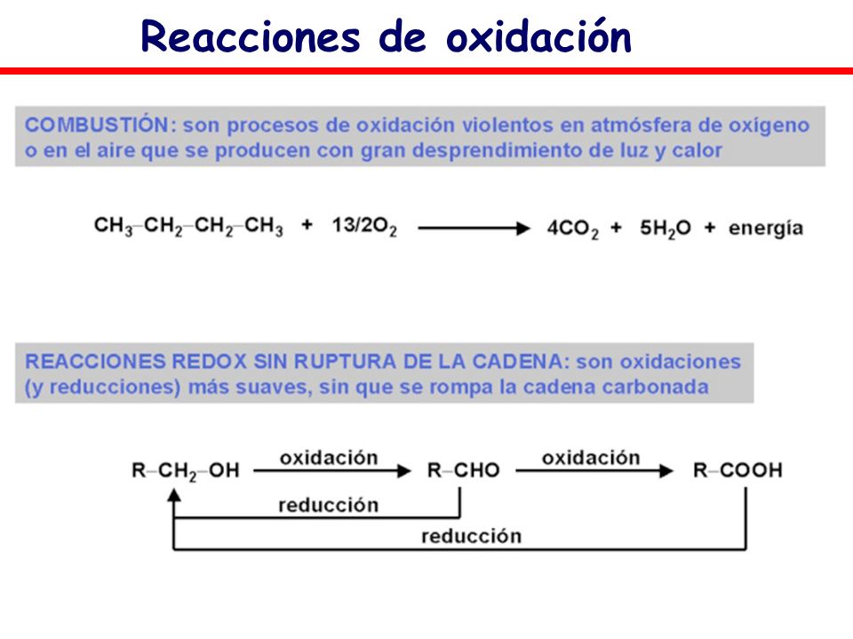 Reacciones de oxidación