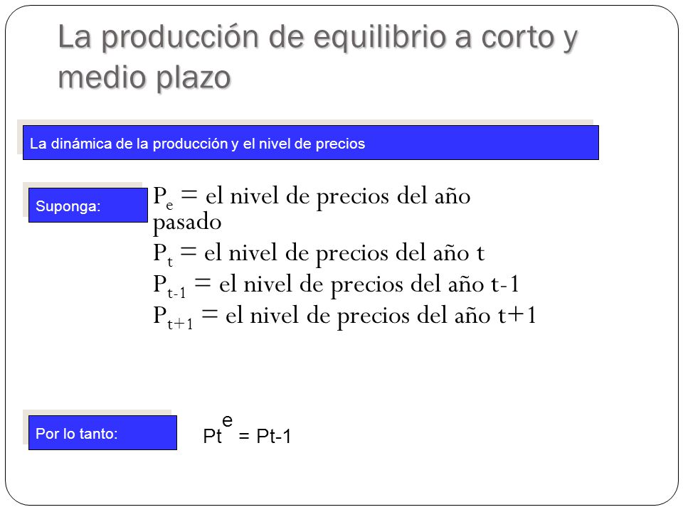 La producción de equilibrio a corto y medio plazo