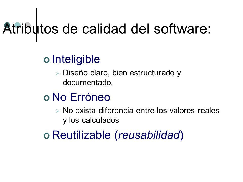 Atributos de calidad del software: