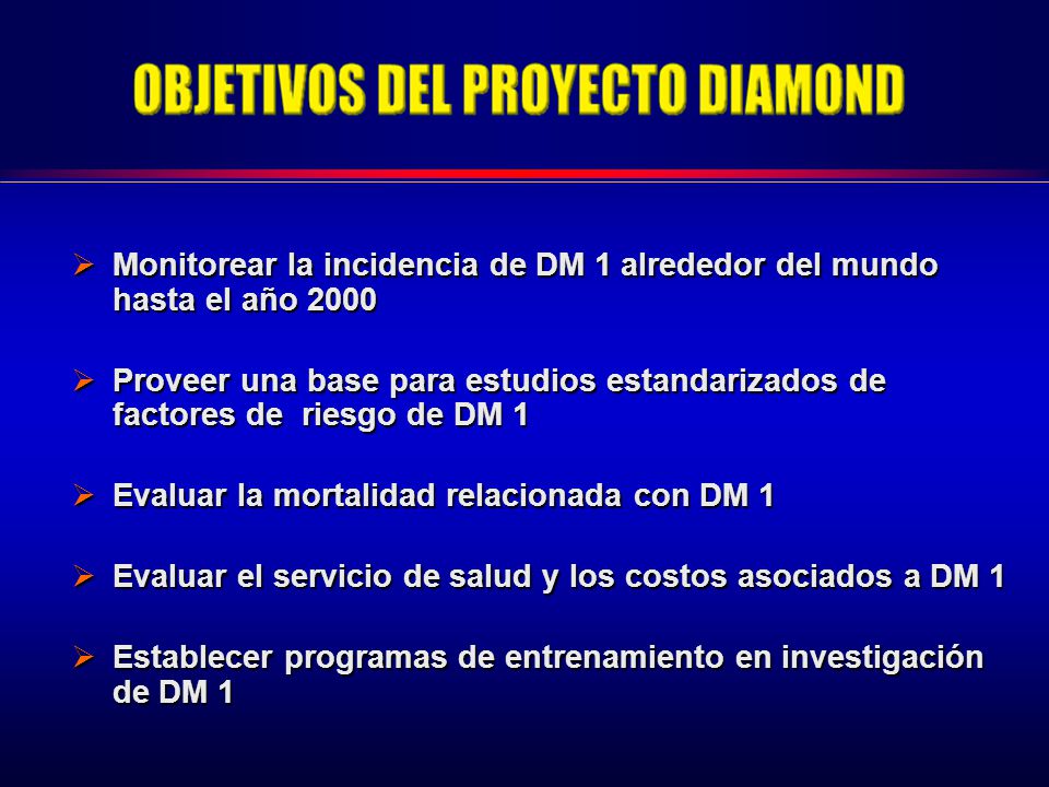 Monitorear la incidencia de DM 1 alrededor del mundo hasta el año 2000
