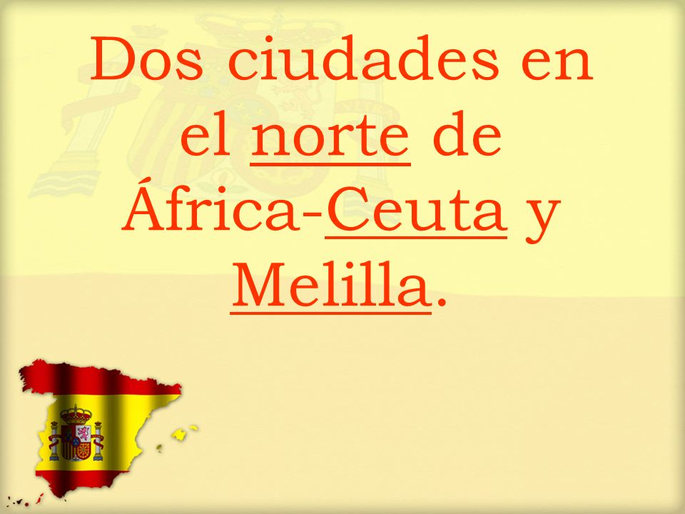 Dos ciudades en el norte de África-Ceuta y Melilla.