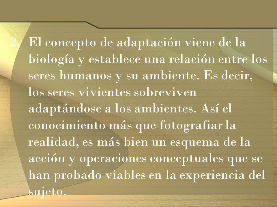 El concepto de adaptación viene de la biología y establece una relación entre los seres humanos y su ambiente.