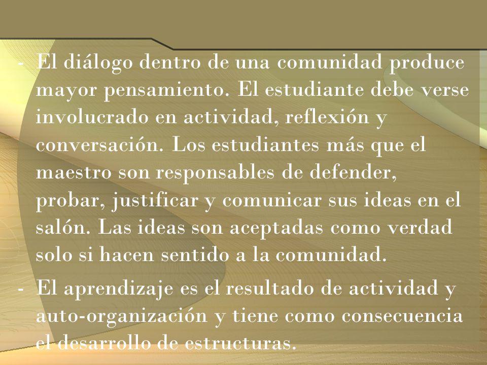 El diálogo dentro de una comunidad produce mayor pensamiento