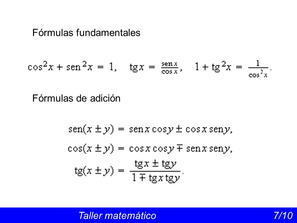 Fórmulas fundamentales