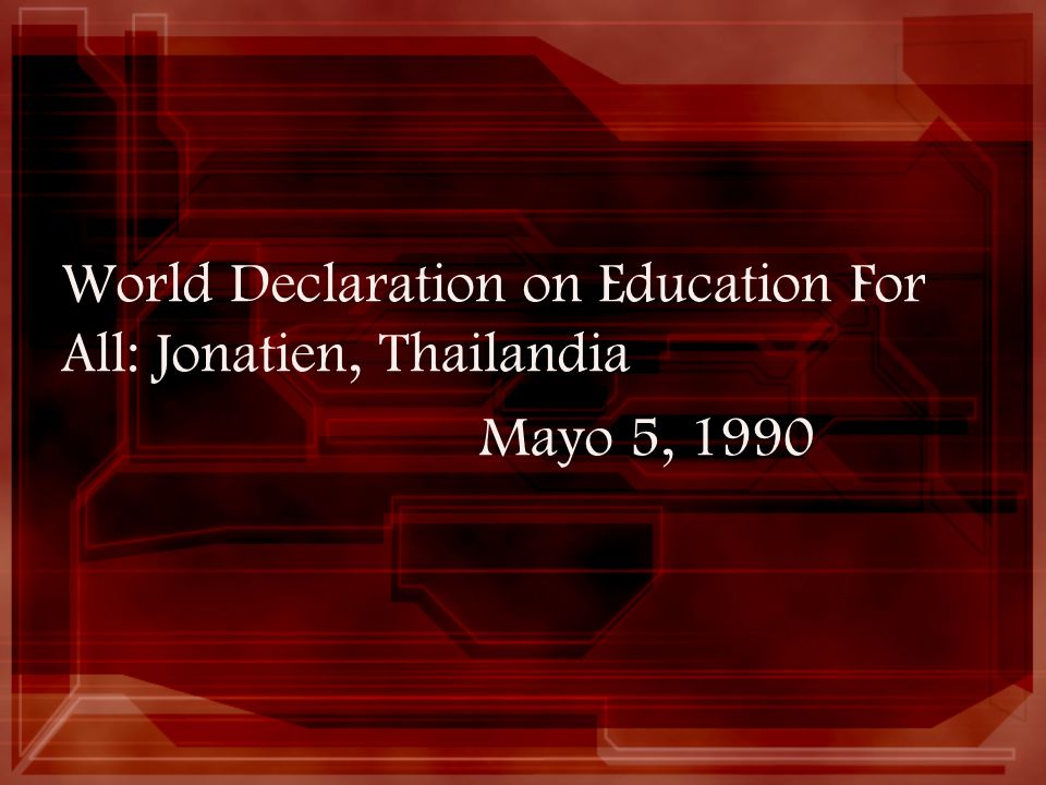 World Declaration on Education For All: Jonatien, Thailandia