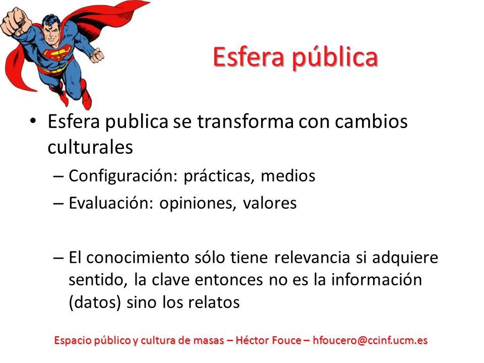 Esfera pública Esfera publica se transforma con cambios culturales