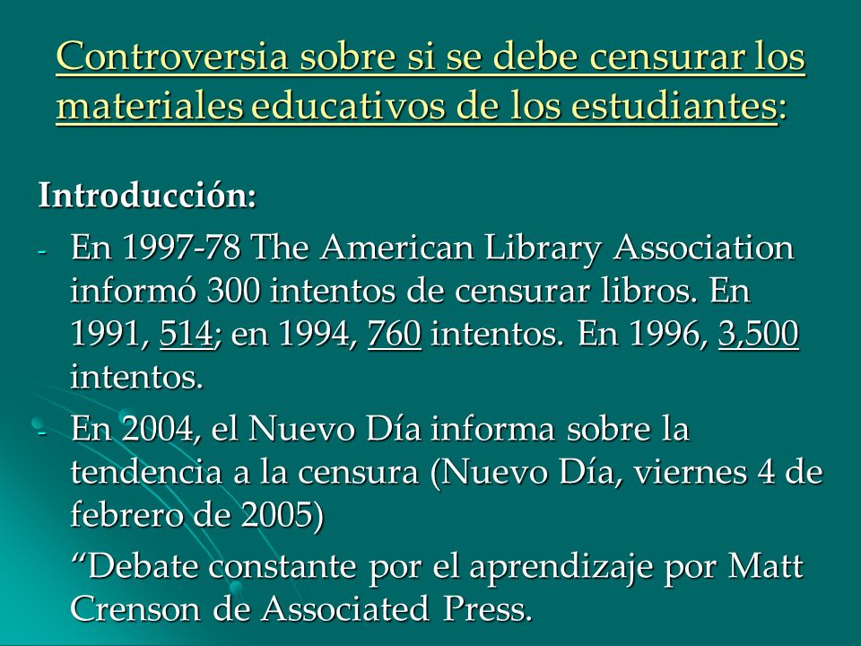 Controversia sobre si se debe censurar los materiales educativos de los estudiantes: