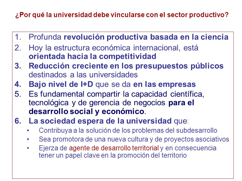 ¿Por qué la universidad debe vincularse con el sector productivo