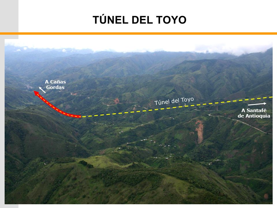 TÚNEL DEL TOYO A Cañas Gordas Túnel del Toyo A Santafé de Antioquia
