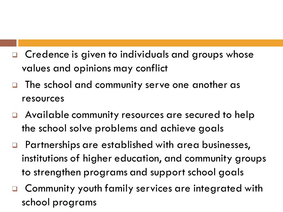 Credence is given to individuals and groups whose values and opinions may conflict