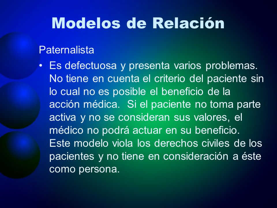 Modelos de Relación Paternalista