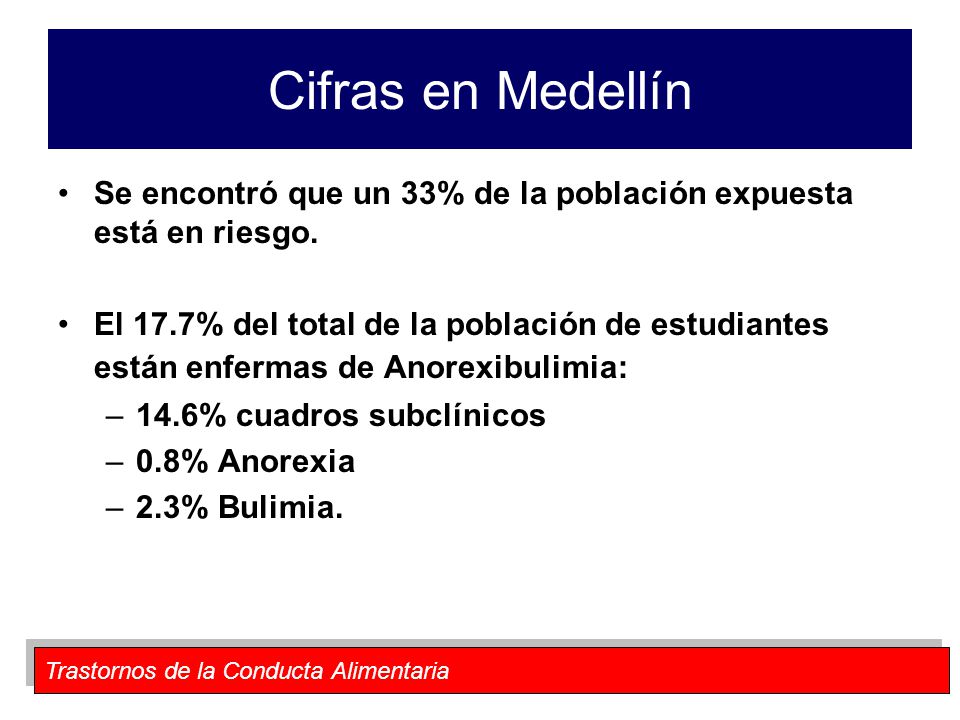 Cifras en Medellín Se encontró que un 33% de la población expuesta está en riesgo.