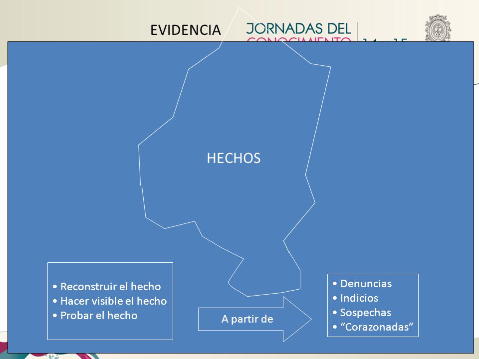 EVIDENCIA HECHOS Reconstruir el hecho Denuncias Hacer visible el hecho