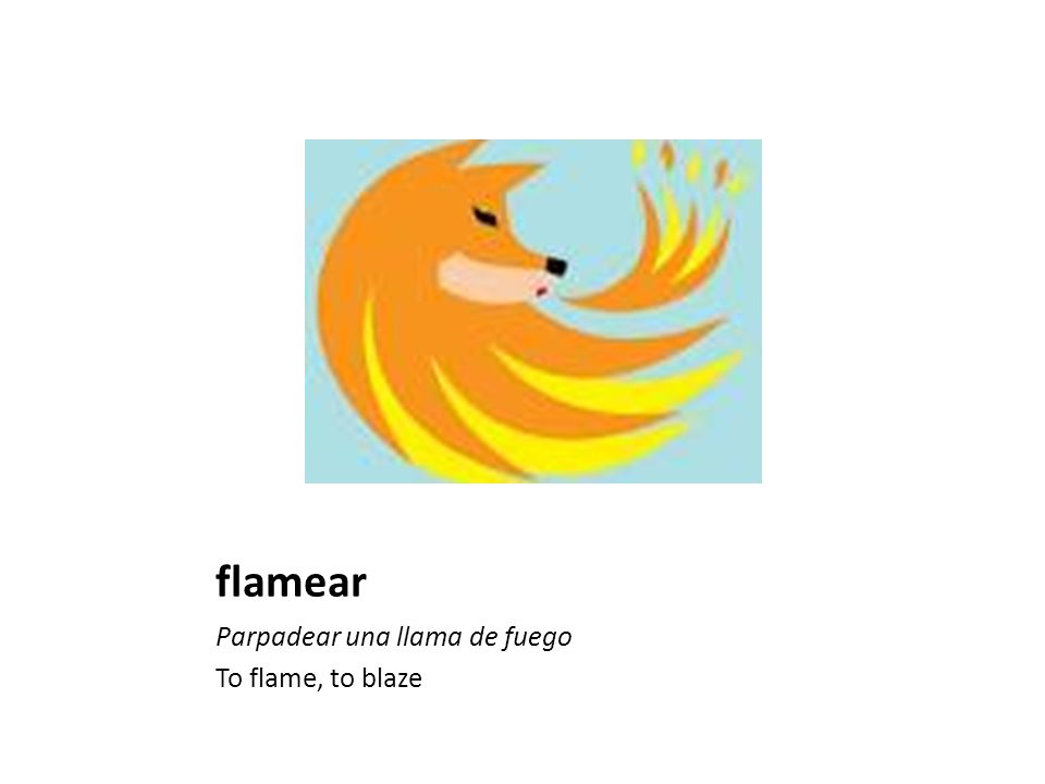 flamear Parpadear una llama de fuego To flame, to blaze