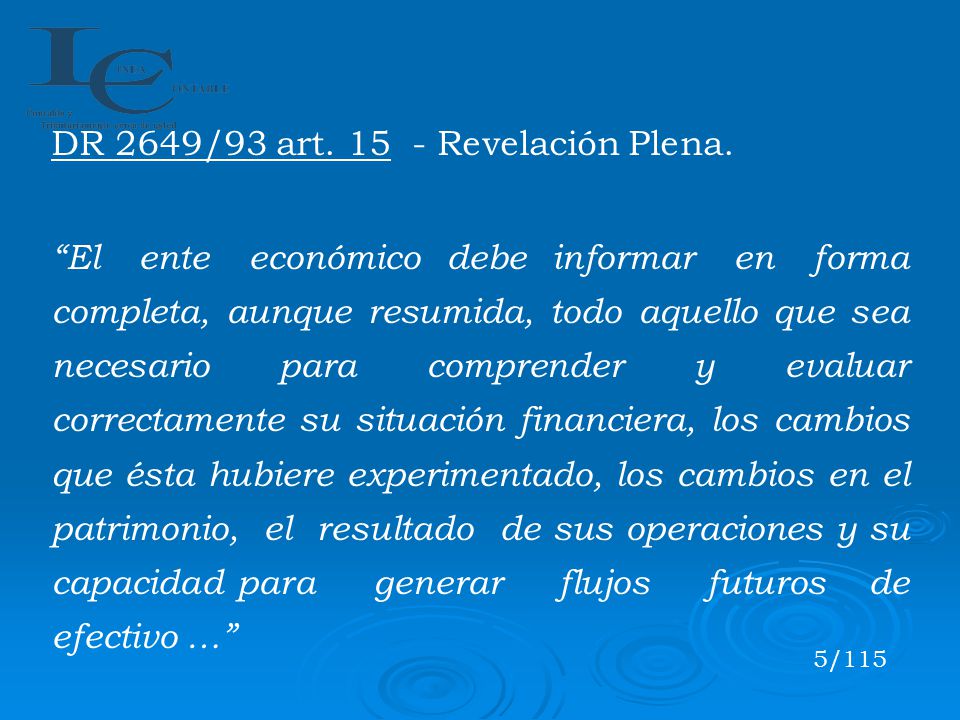 DR 2649/93 art Revelación Plena.