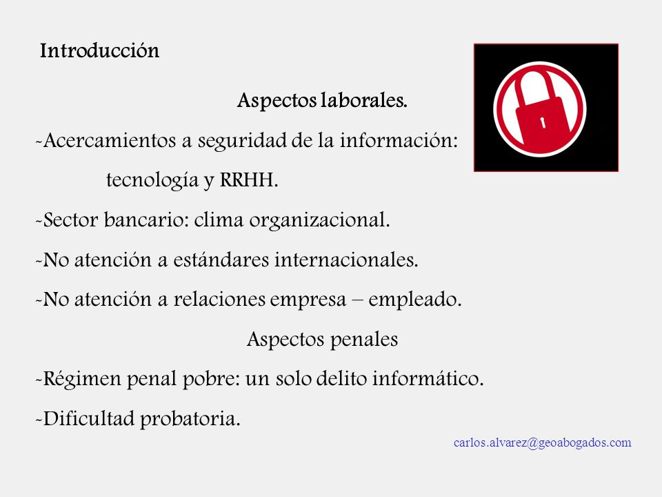 Acercamientos a seguridad de la información: tecnología y RRHH.