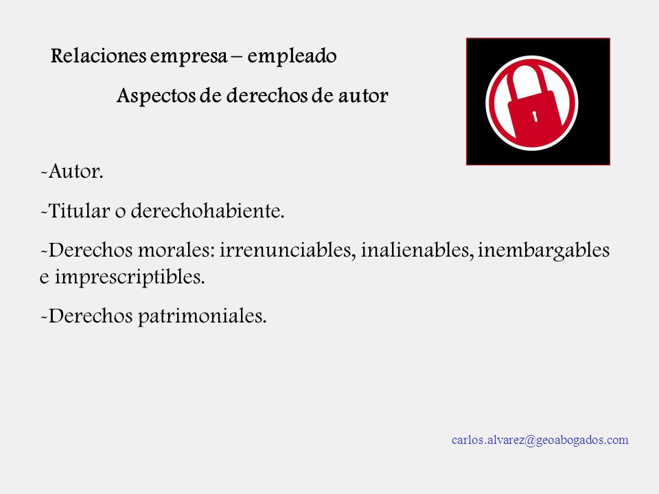 Relaciones empresa – empleado Aspectos de derechos de autor