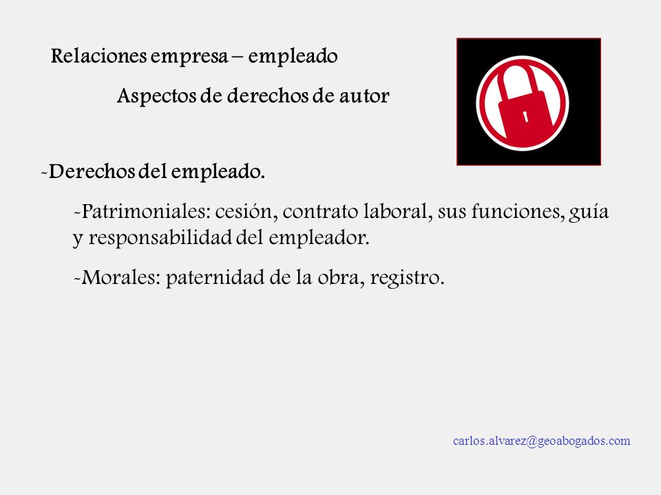 Relaciones empresa – empleado Aspectos de derechos de autor