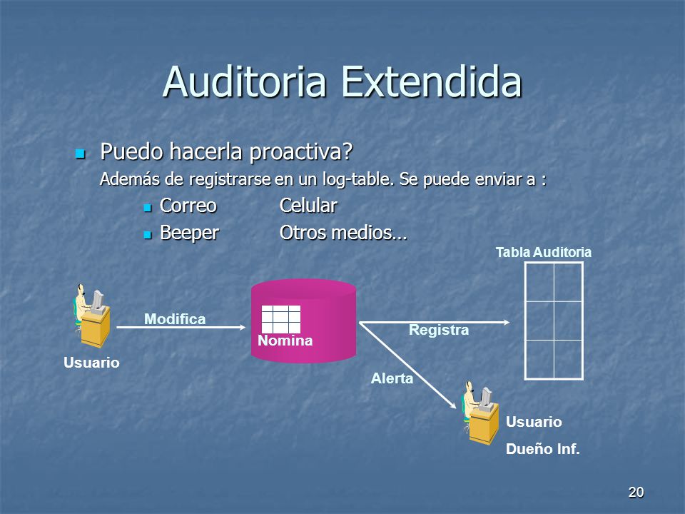Auditoria Extendida Puedo hacerla proactiva Correo Celular