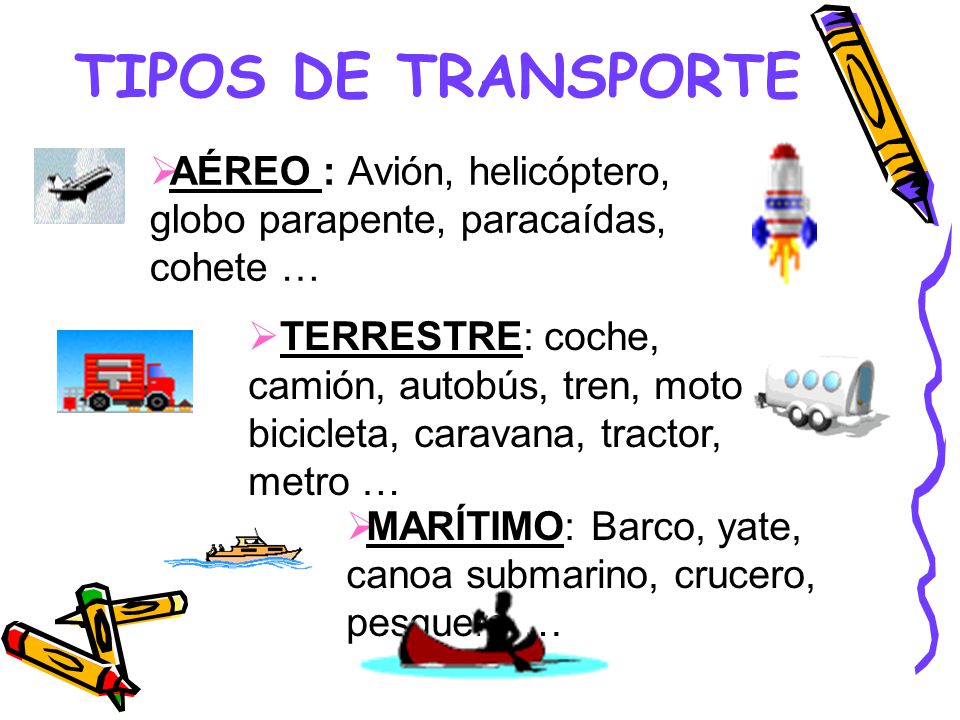 TIPOS DE TRANSPORTE AÉREO : Avión, helicóptero, globo parapente, paracaídas, cohete …