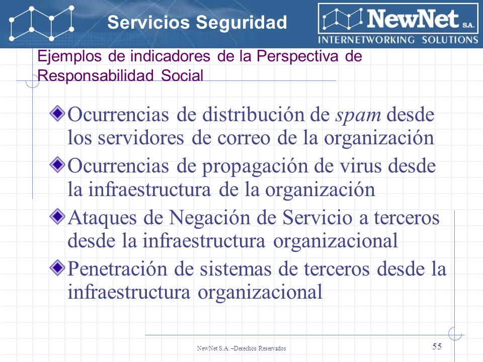 Ejemplos de indicadores de la Perspectiva de Responsabilidad Social