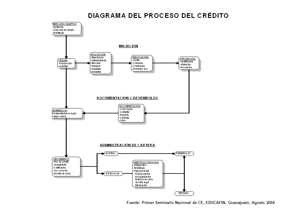 Fuente: Primer Seminario Nacional de CE, EDUCAFIN, Guanajuato, Agosto 2004