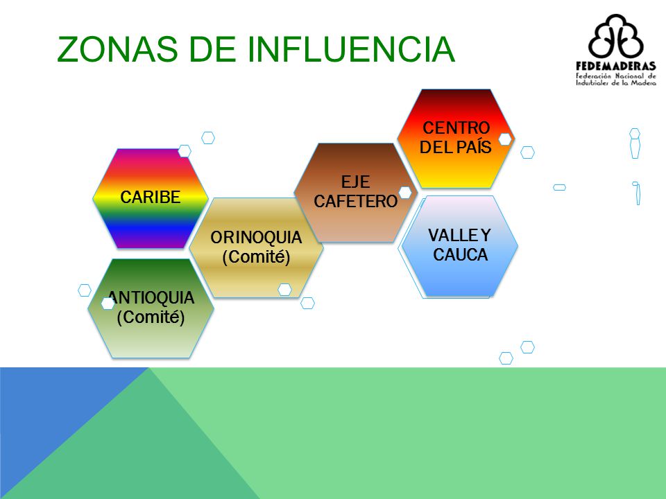 ZONAS DE INFLUENCIA CENTRO DEL PAÍS EJE CAFETERO CARIBE VALLE Y CAUCA