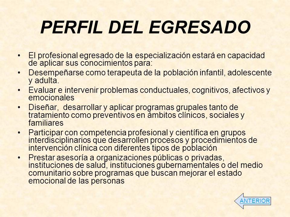 PERFIL DEL EGRESADO El profesional egresado de la especialización estará en capacidad de aplicar sus conocimientos para:
