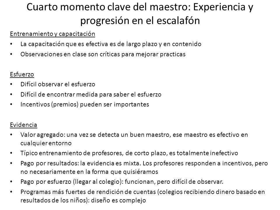 Cuarto momento clave del maestro: Experiencia y progresión en el escalafón